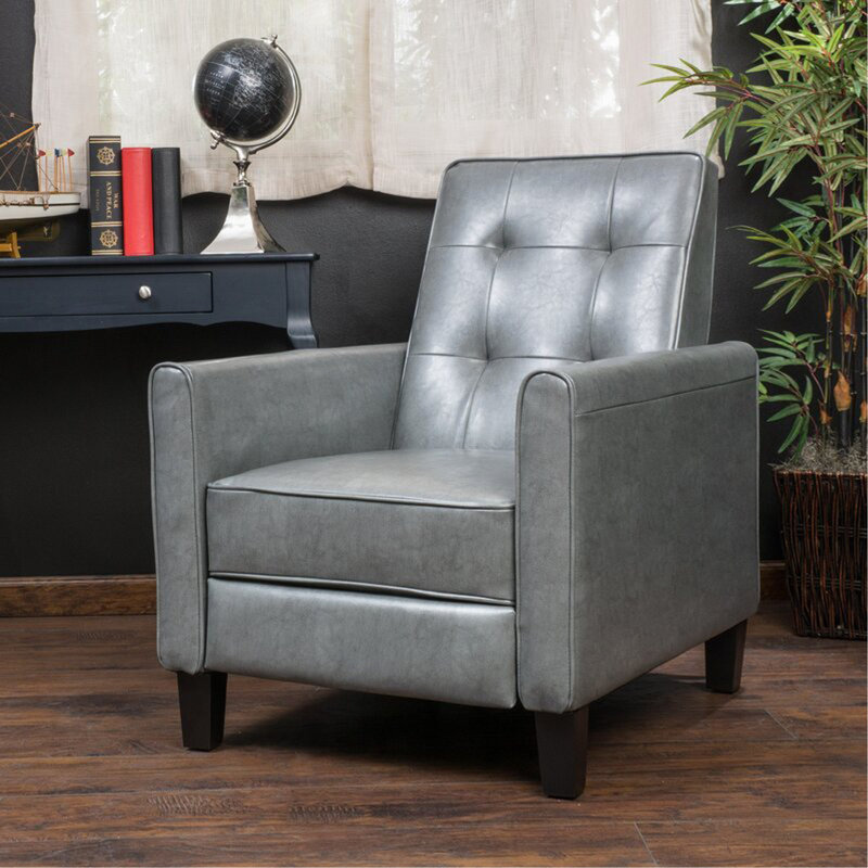 Fauteuil club inclinable manuel de 26,75 po de largeur gris foncé