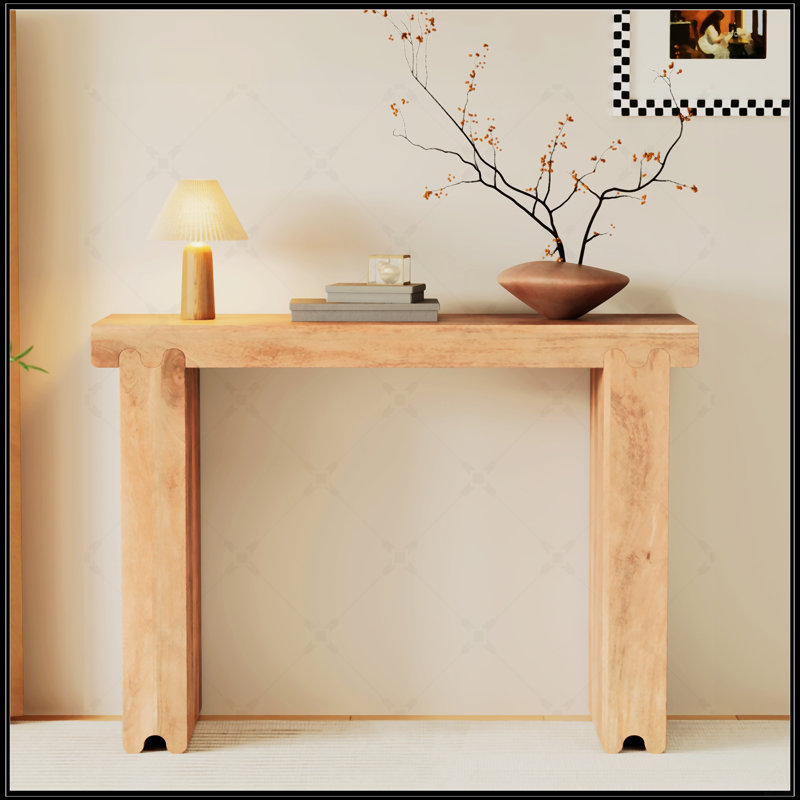 Table d'entrée en bois de manguier de ferme, table de canapé épaissie de 45 pouces, console étroite minimaliste pour une vie moderne et durable.