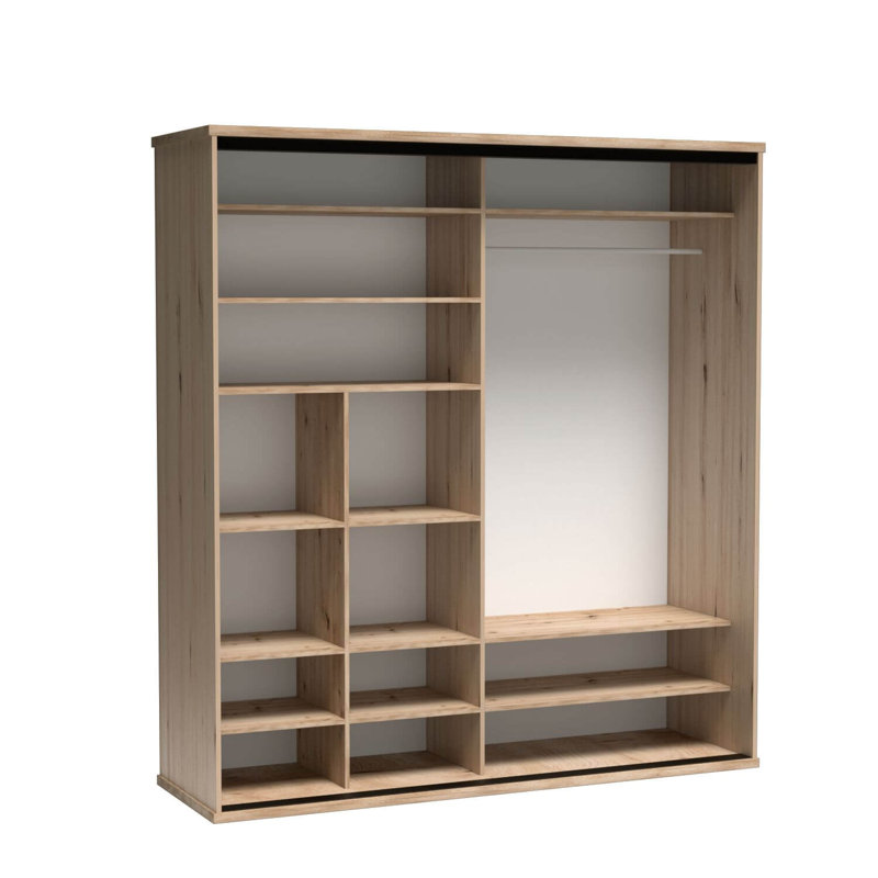 CALI 2 Door Laminate Wardrobe, 217cm H x 199cm W x 60cm D