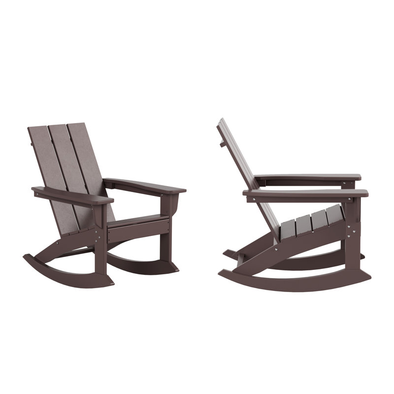 Chaise Adirondack berçante en plastique Joubert, Brun foncé