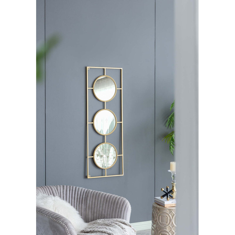 3 Mirror Piece Wall Mirror,Home Wall Decor, Gold