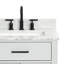 Meuble-lavabo simple Jameal de 36 po en bois massif avec comptoir en marbre de Carrare de 0,75 po et lavabo ovale dÃ©calÃ© Ã  droite-598961052-566077834-566077835