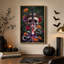 Impression sur toile, crâne gothique couronné d'une épée lumineuse et d'Halloween-212804474