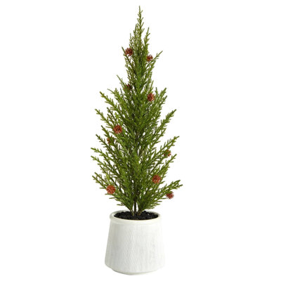 Arbre de Noël artificiel pin cèdre en pot décoratif