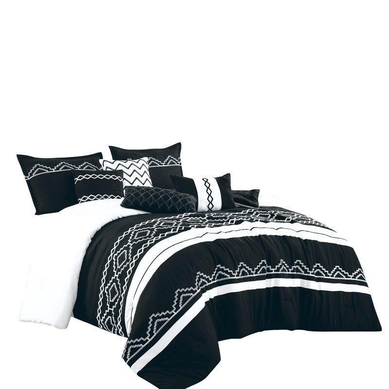 Euzebia Luxury 7 Piece Comforter Set, Queen Comforter + 6 Additional Pieces