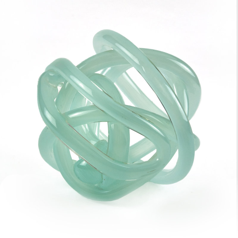 Handblown Glass Knot, Turquoise