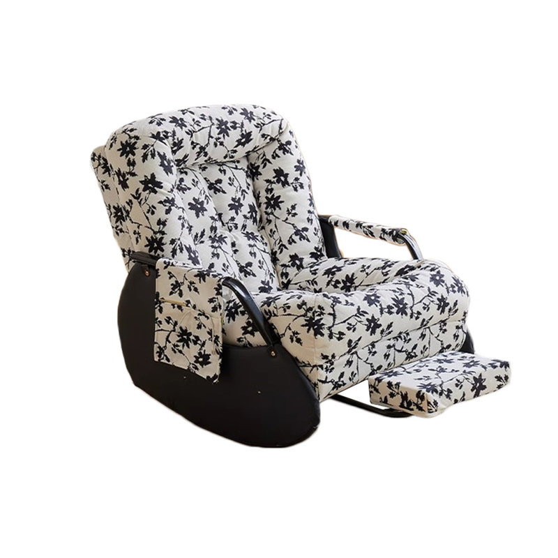 Chaise berçante ergonomique avec sac de rangement, Noir / blanc