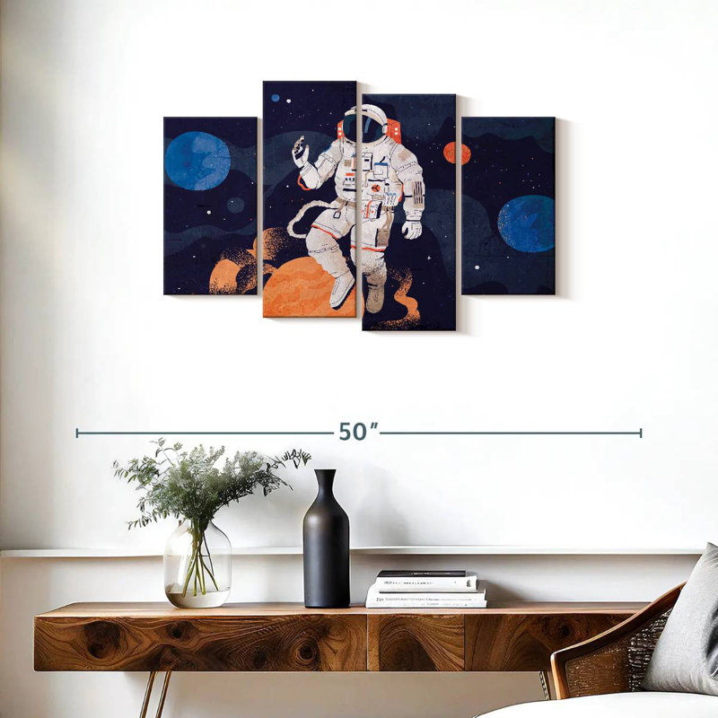 Oberle Astronaut With Planets, 22" H x 36" W