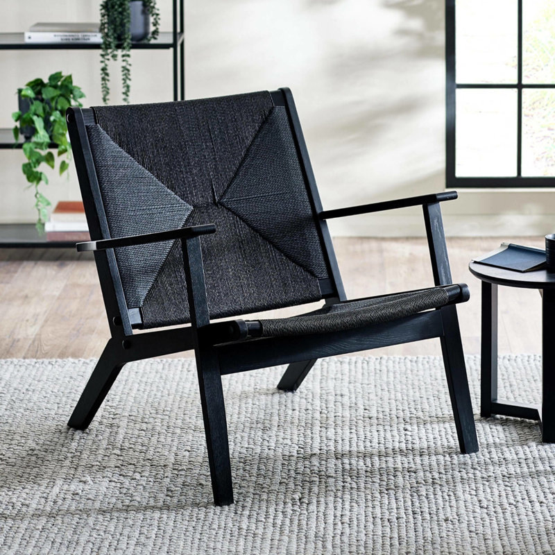 Obenour Upholstered Armchair, Black