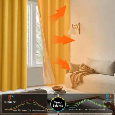 100%  Curtain Panels Thermal Insulated  Liner Curtains, Noise Reducing And Heat Blocking Drapes For Hall And Studio Windows