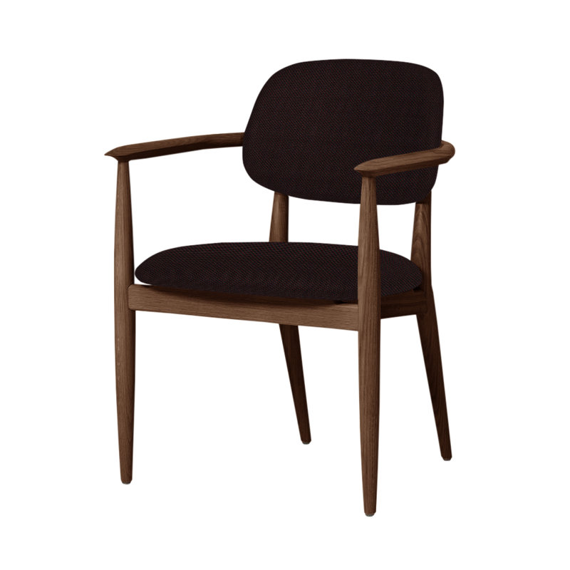 Slow Arm Chair, Natural Walnut, Steelcut Trio 796