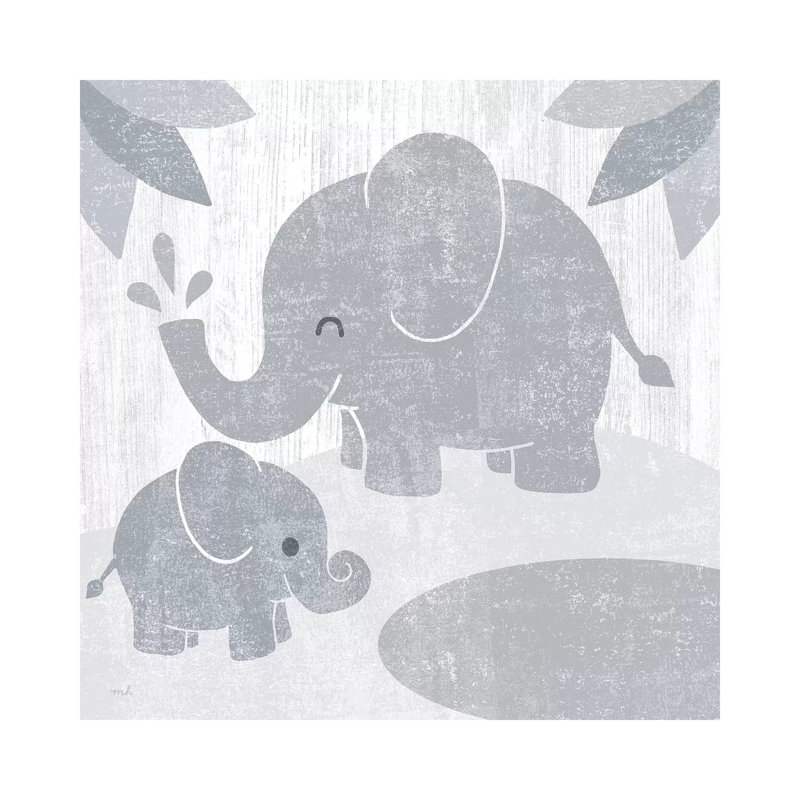 Safari Fun Elephant Grey No Border by Moira Hershey - Wrapped Canvas Print, 30.48 cm H x 30.48 cm W