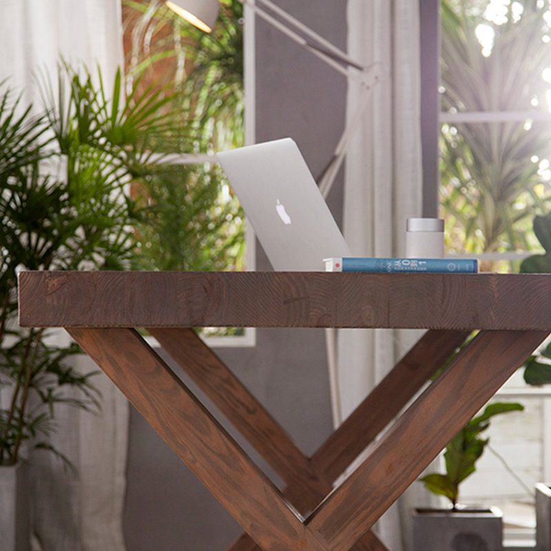 Bureau industriel rustique en pin naturel massif
