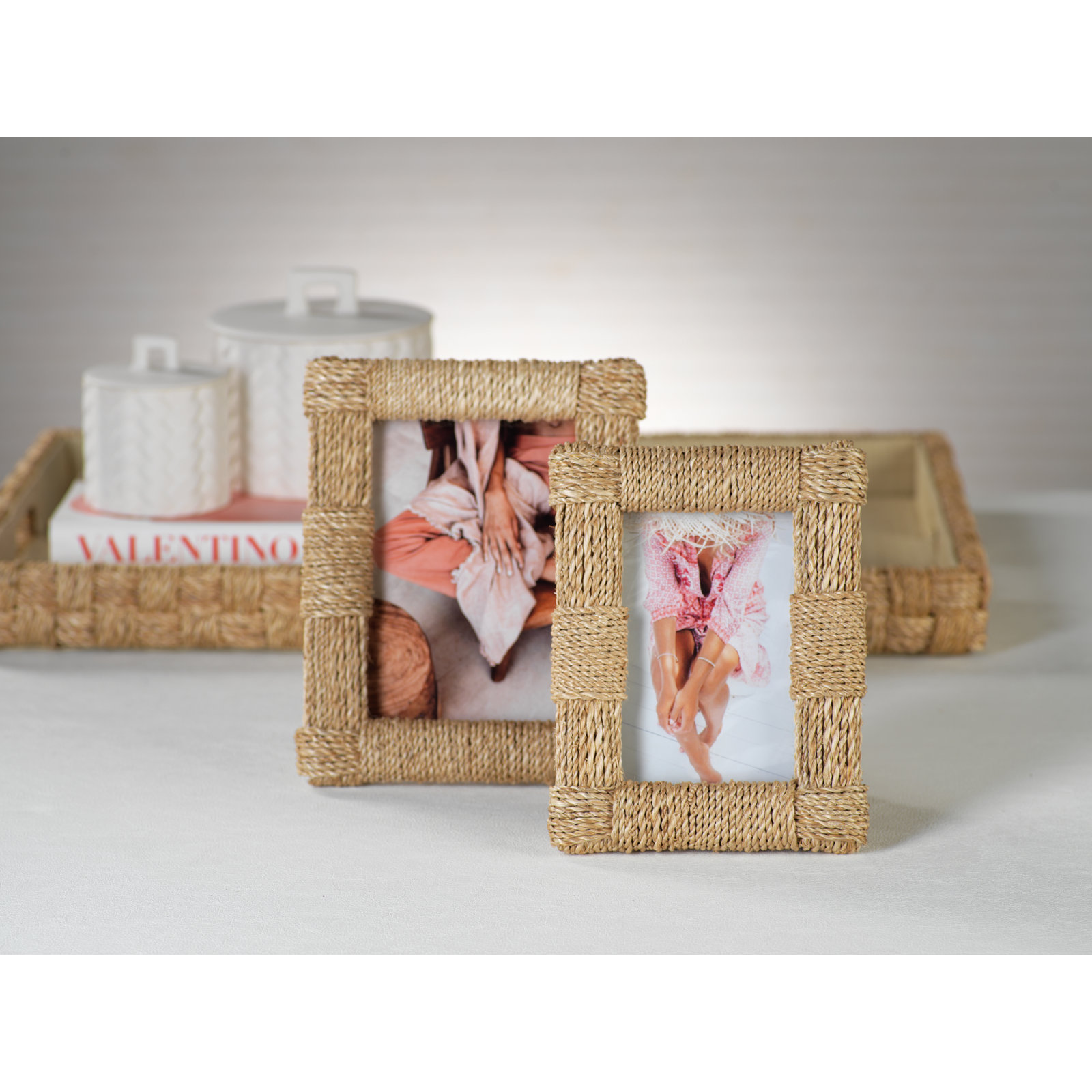 Hamburg Beige Abaca Picture Frame, 5" x 7"