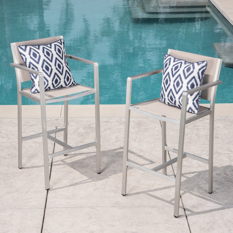 2 ensembles de sièges de terrasse, 29,50 po, rouille argentée, grillage gris 29,50 po, 2