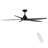 56 Inch Indoor Black Ceiling Fan With Light