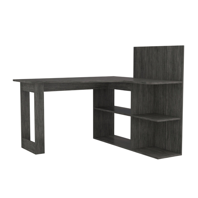Bureau d'écriture, cinq tablettes ouvertes, Gris foncé