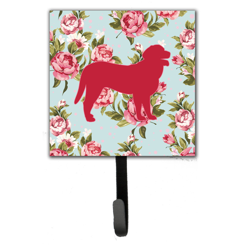 Porte-laisse de couleur roses et crochet mural shabby