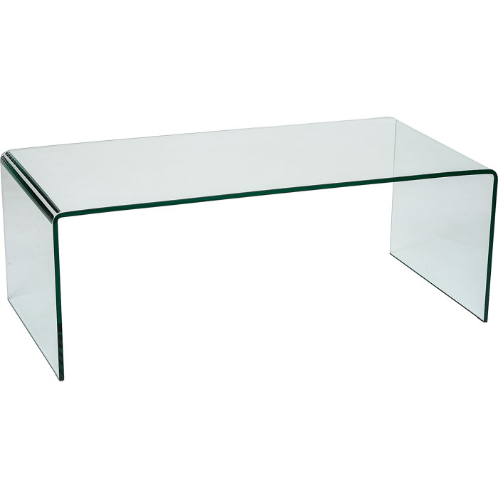 Hashtag Home Aleyna Curved Clear Glass Coffee Table & Reviews | Wayfair ...