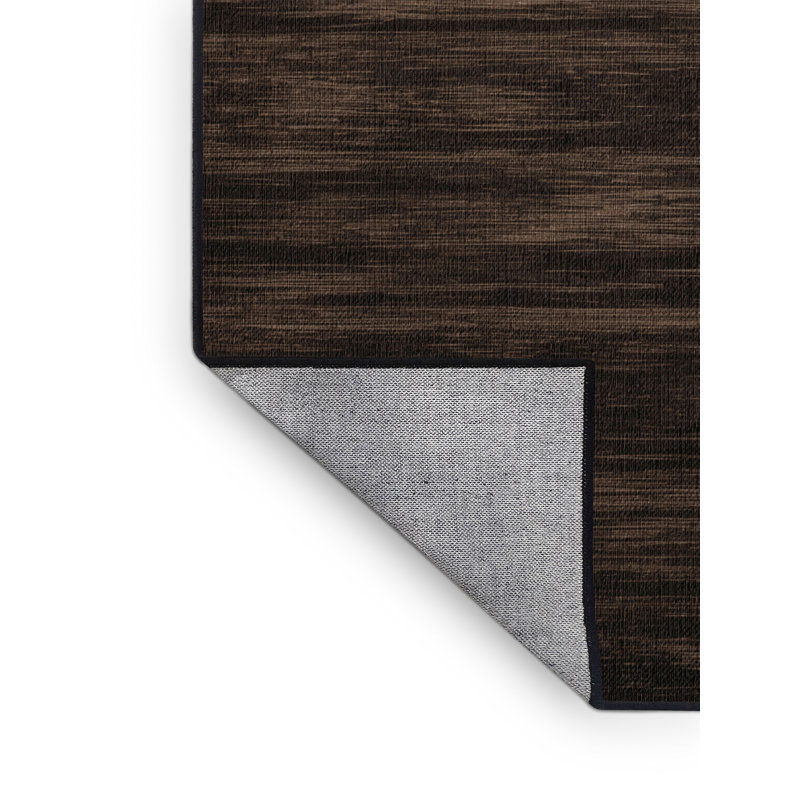 Machine Washable Abstract Brown Area Rug, Square 6'