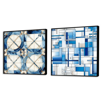 Cuzzocrea - Ensemble de 2 collages carrés à formes abstraites