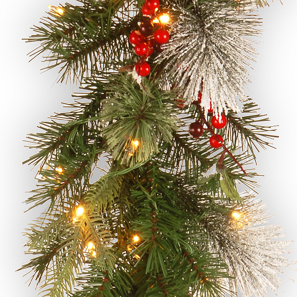 108" Frosted Pre-Lit Berry Garland