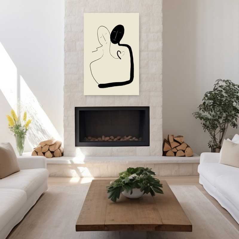 Art contemporain contemporain et romantique, H 48 po x l 32 po