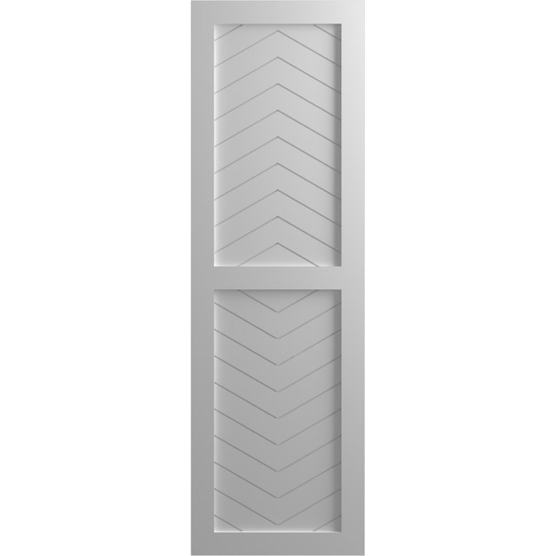 Volets à fixation fixe en PVC à deux panneaux de style moderne True Fit, Avec un couche d'aprêt, 12", 32"