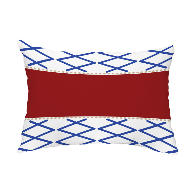 Housse de coussin rectangulaire d'extérieur et insert Knot Fancy, rouge