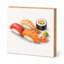 Bloc décoratif en bois carré Sushi Mini Art Block, 5,5 pouces