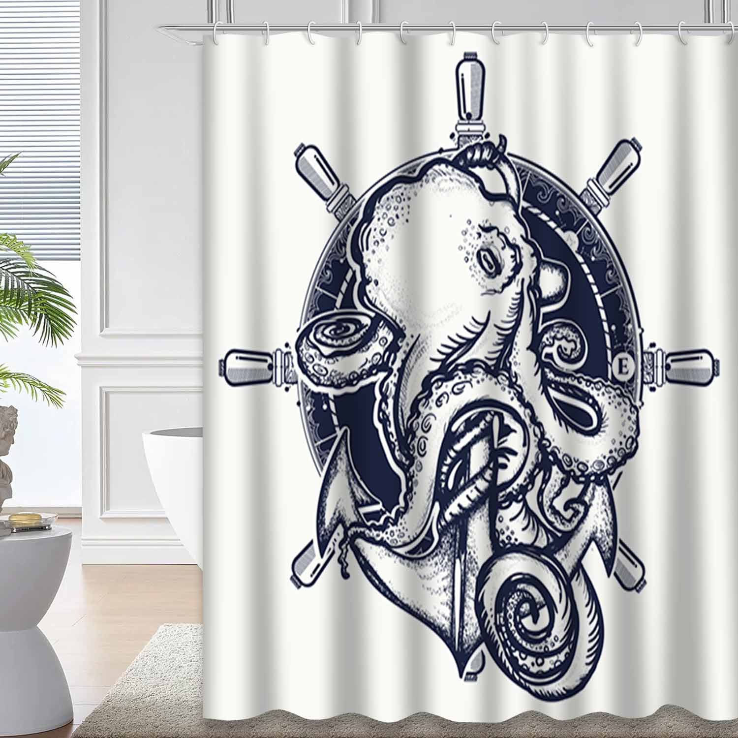 East Urban Home Octopus Anchor Tattoo Sea Adventure Ocean Shower