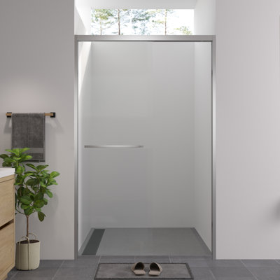44 - 48"x76" Hardware Sliding Glass Shower Enclosure, Double Bathroom Door With 1/4" (6mm) Clear Tempered Glass, Fashionable And Safe, Step By Installation