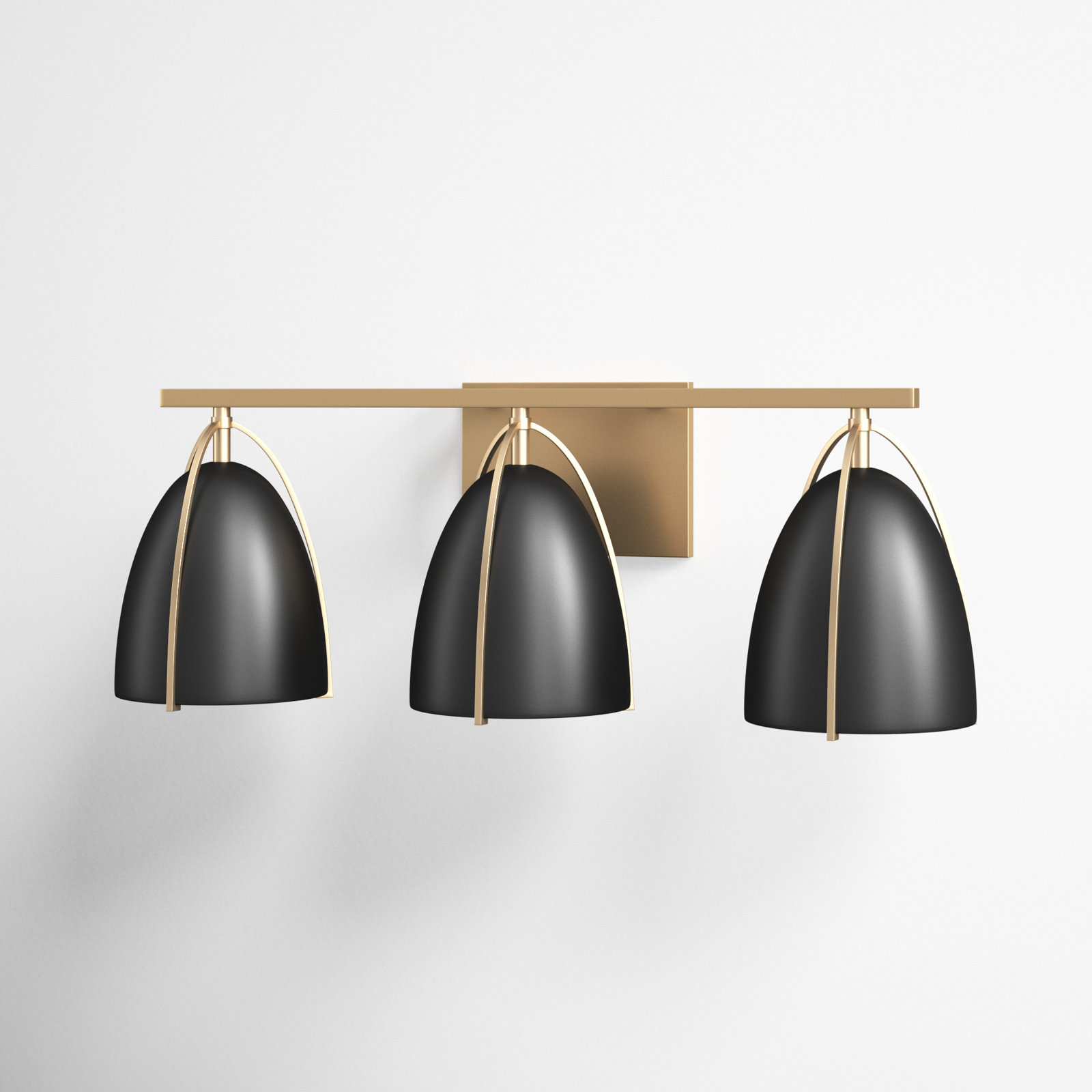 Noel 3-Light Dimmable Vanity Light, Satin Brass, No