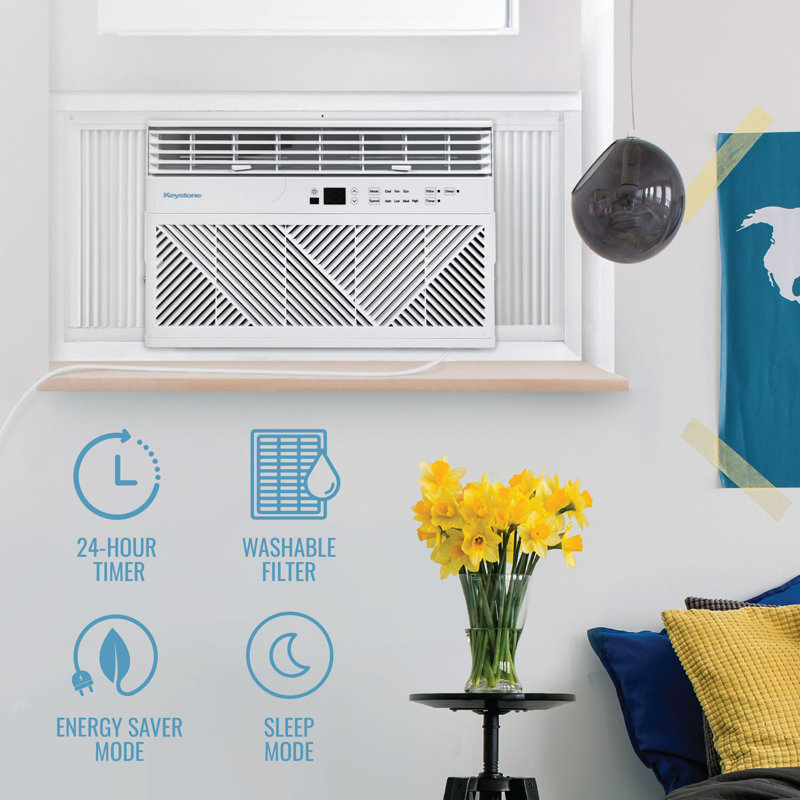 Keystone 8,000 BTU White Window Air Conditioner with Remote