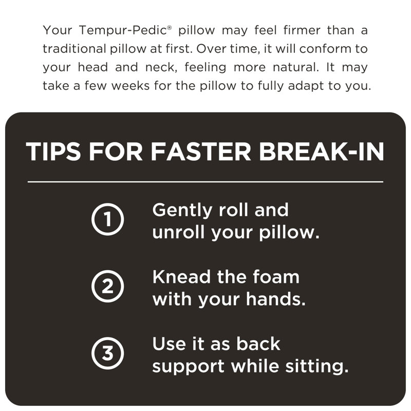 Tempur-Ergo Neck Memory Foam Extra Firm Pillow, Medium Profile, Single