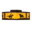 Cowboy And Steer Flush Mount Ceiling Fan