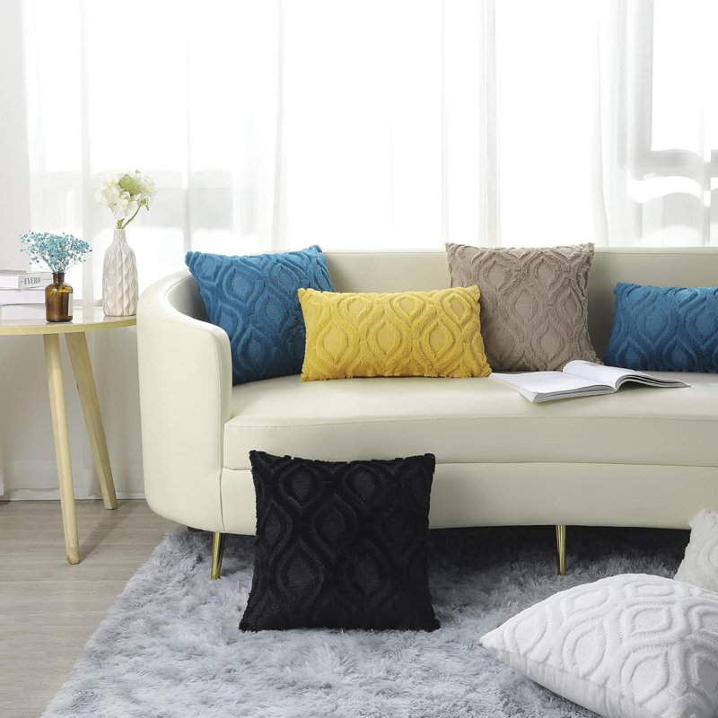 Coussins décoratifs décoratifs 16X16, housses de coussins moelleux pour la maison, Beige