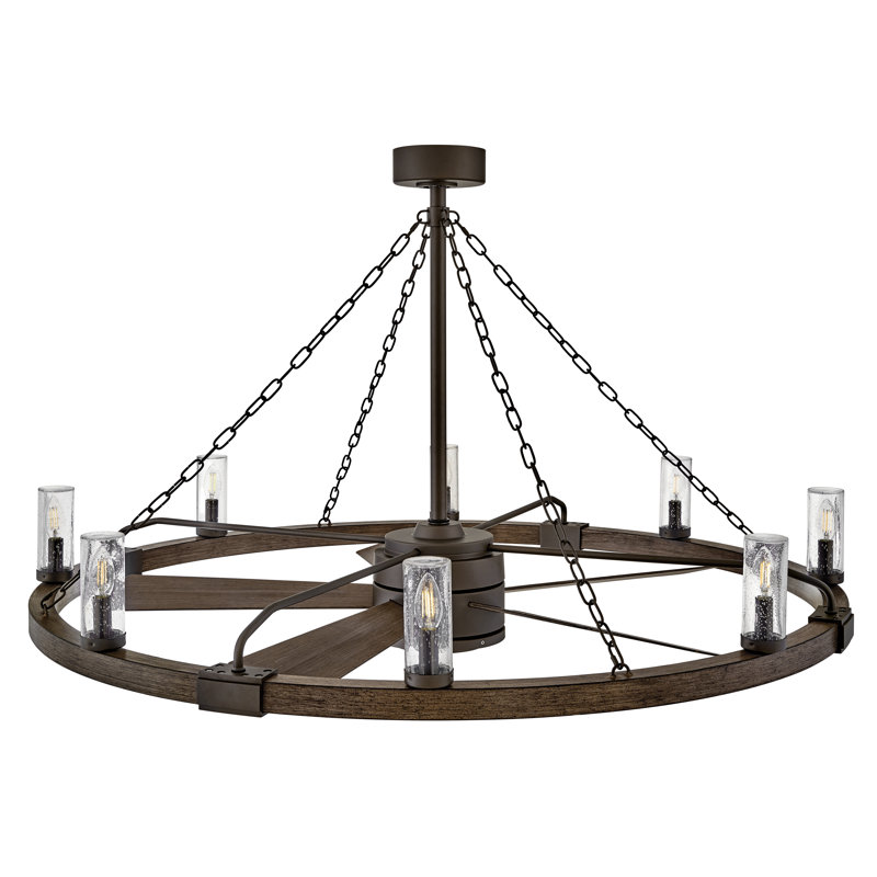 Sawyer 52" LED Indoor/Outdoor Farmhouse Smart Fandelier w/ 44" Fan, Sequoia