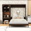 Grand lit escamotable avec armoire de rangement et éclairage DEL-1401233802