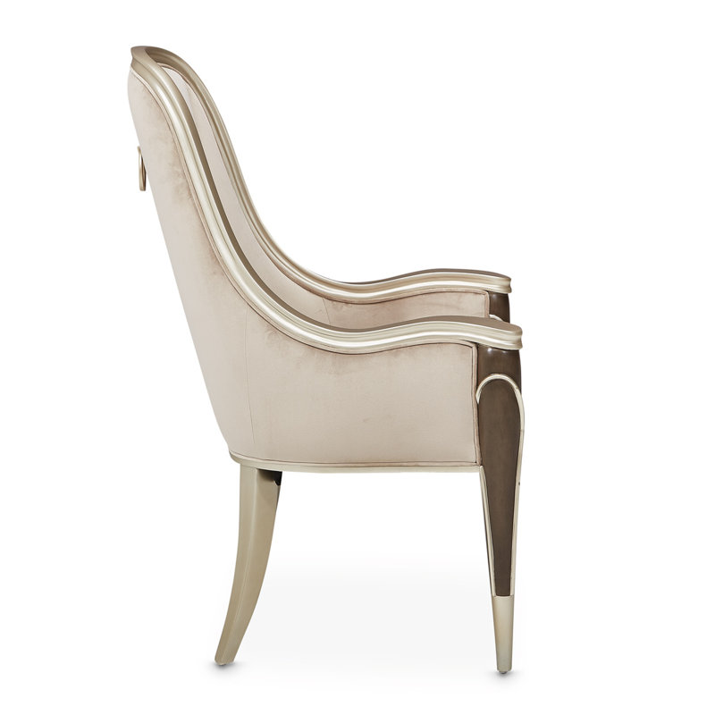 Villa Cherie Tufted Dining Arm Chair, Hazelnut