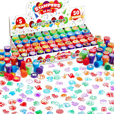 50Pcs Self-Ink Stamps with 50 Designs