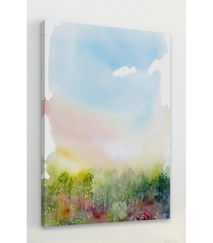 « spring pré », reproduction de peinture à l’aquarelle sur toile tendue, H 18 po x l 12 po x P 1,5 po