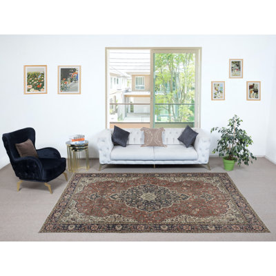 Tapis turc rétro en laine. Tapis unique fait à la main