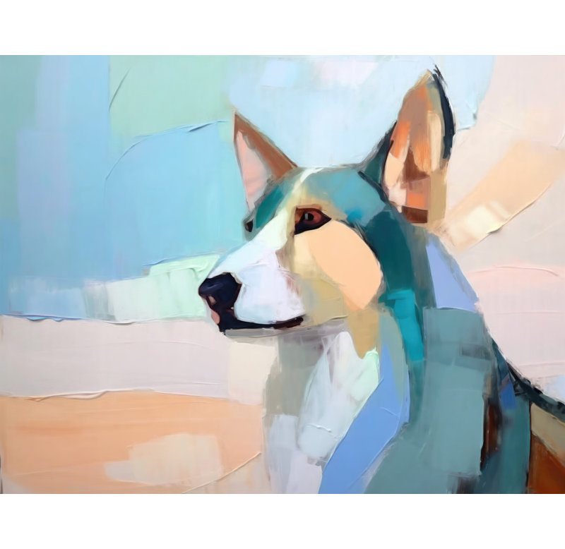 «Dog 1» sur toile, H 15 po x l 18 po