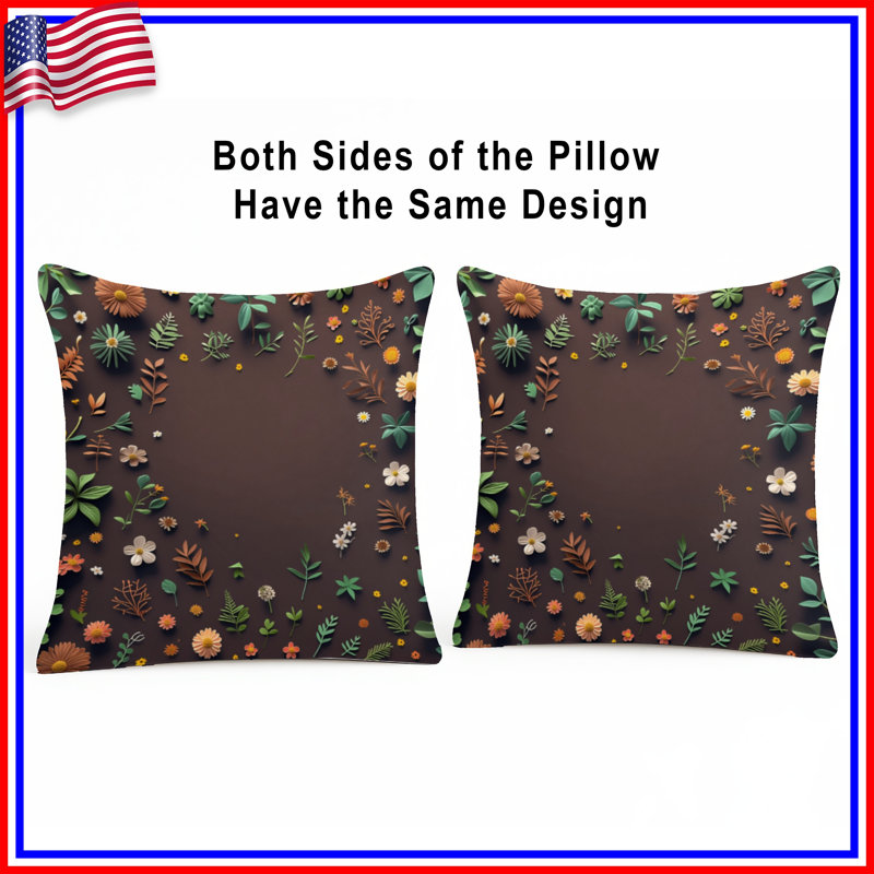 Coussin Floral, 14 X 14 pouces