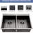 Double Bowl Sink 33X22 - Gunmetal Black, 18 Gauge Stainless Steel, High-Performance 33"X22" Black Kitchen Bowl, Corrosion
