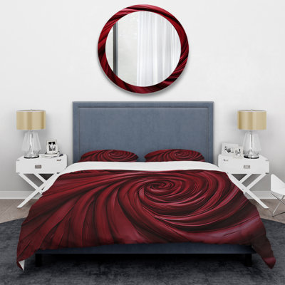 Ensemble de housse de couette Red Winding Wonder - Abstract Spirals