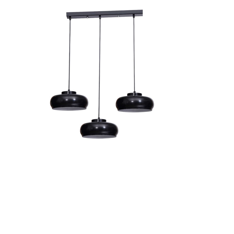 Lustre, 3 niveaux, Noir, Trois lumières
