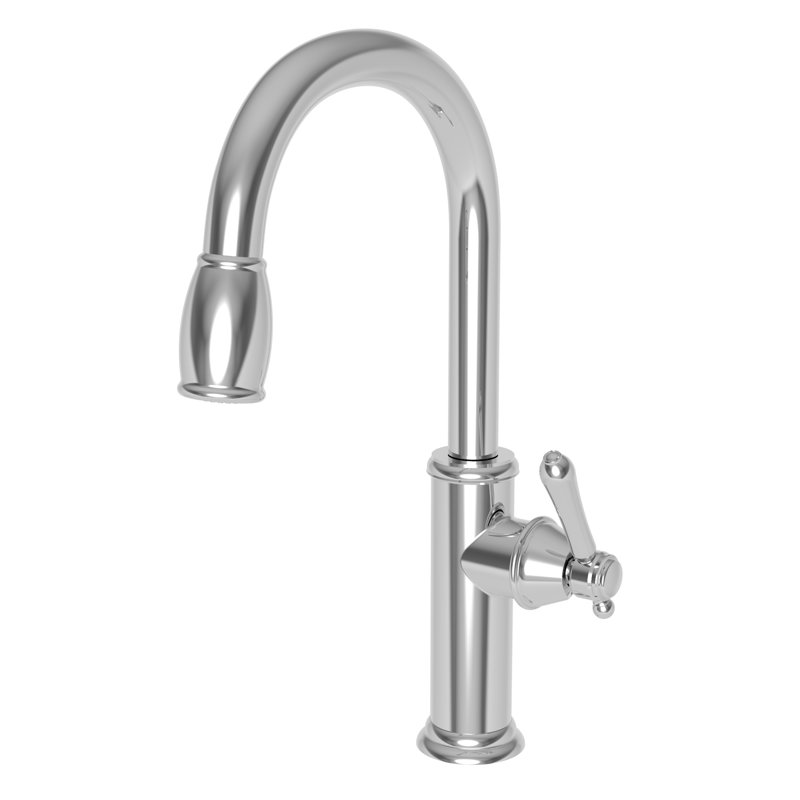 Chesterfield Pull Down Single Handle Kitchen Faucet, Polished Chrome