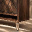 Armoire de rangement 29,52 pouces en bois noyer à 6 niveaux avec portes